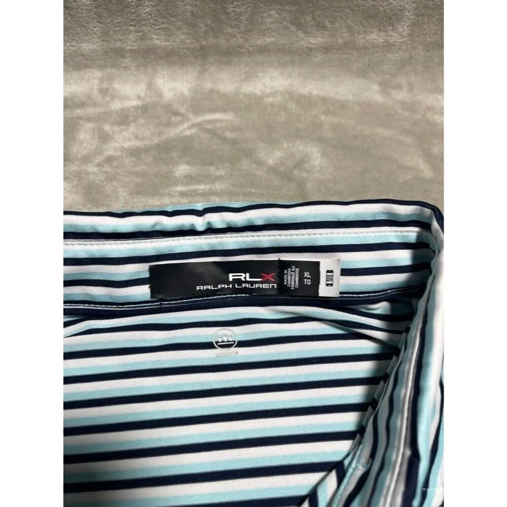 RLX Ralph Lauren Polo Shirt Men XL Stripe Golf Performance Outdoor Casual